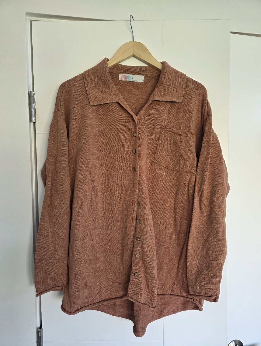 free people beach oversized button up sweater